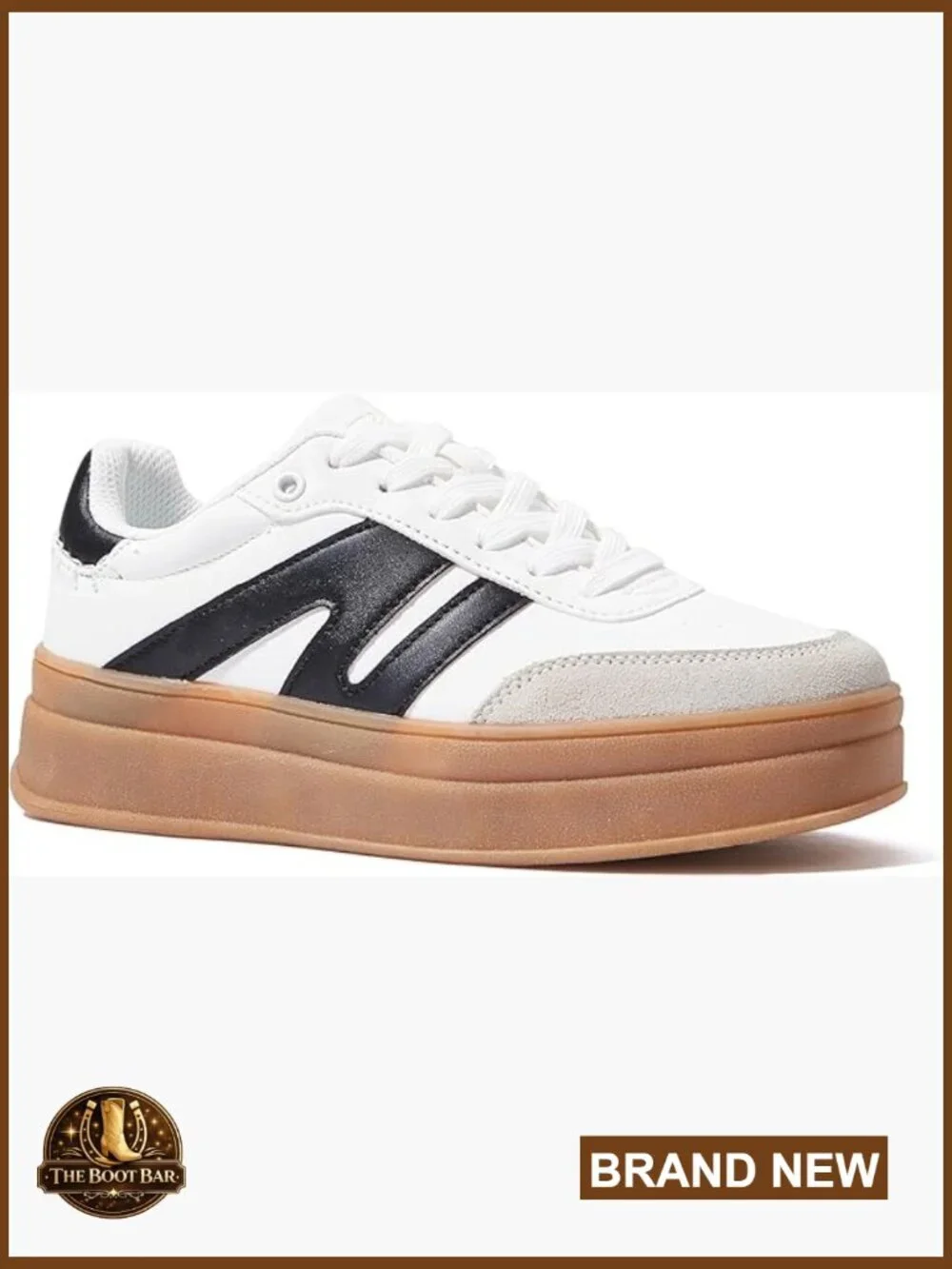 Women's Platform Retro Fashion Sneakers Chunky Thick Sole Lace-Up Casual